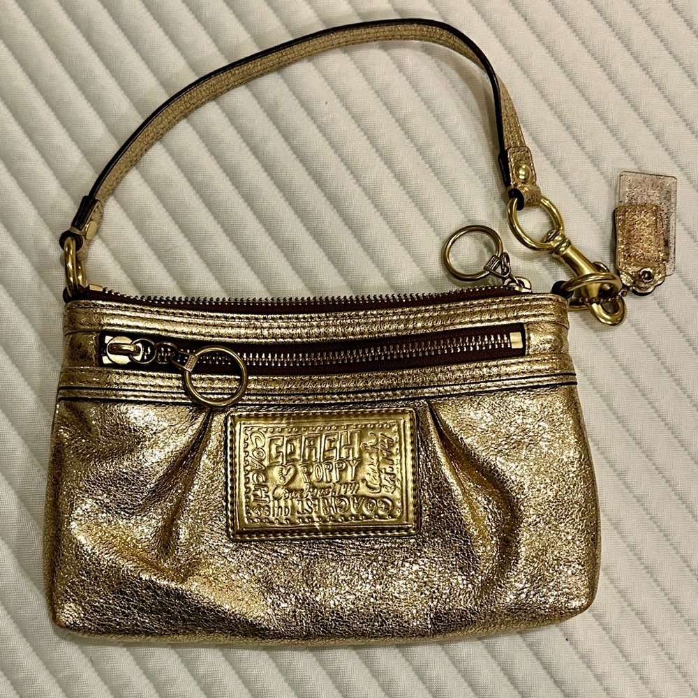 Coach Metallic Gold Wristlet - Picture 3 of 9